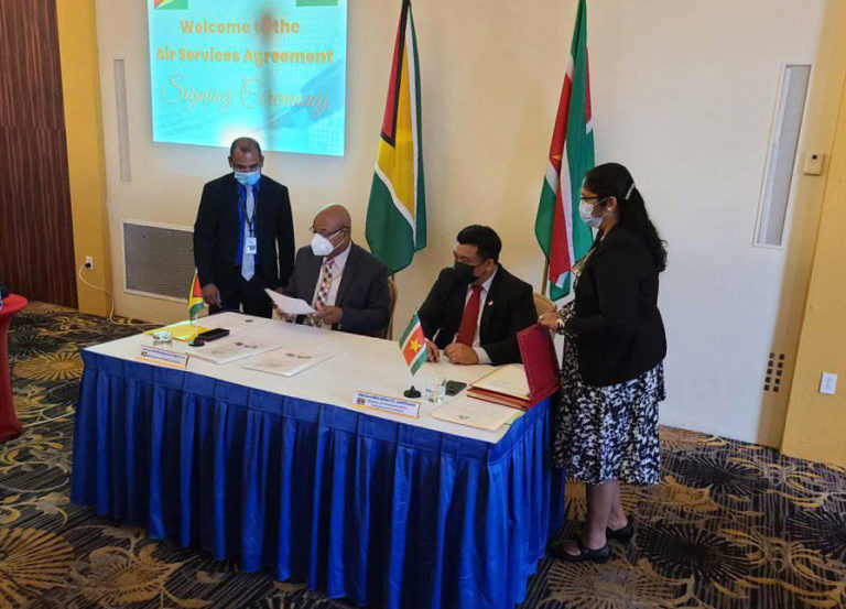 Guyana and Suriname sign historic ‘Open Skies Agreement’ as economic surge set to boost travel
