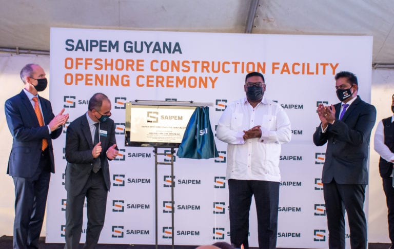 Saipem opens offshore construction facility in Guyana