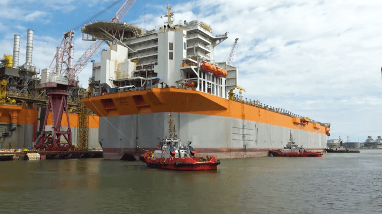 Massive Prosperity FPSO hull arrives at Singapore yard