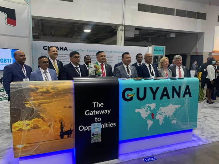 High-level Guyana contingent opens booth at Offshore Technology Conference 2022