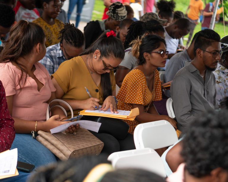 Over 1,000 job seekers flock to Career Fair for Guyana’s largest shore base; some hired on the spot