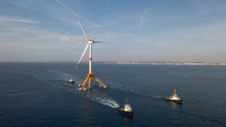 First floating wind unit built by SBM Offshore installed for Provence Grand Large project