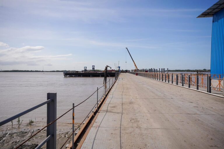 Demerara bridge replacement reaches 33% completion, concrete pouring advancing to western end