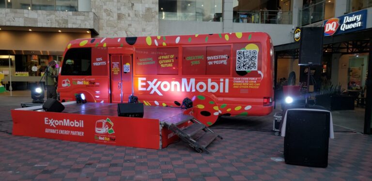 Exxon launches countrywide “Big Red Bus Tour” with GY$10M in giveaways