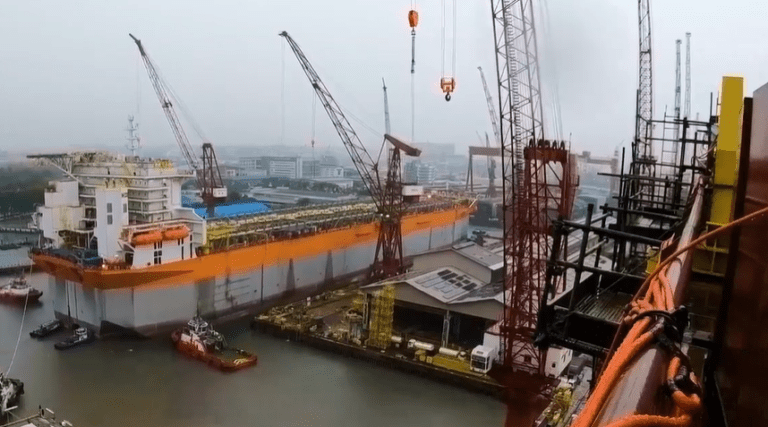 Exxon’s 4th Guyana FPSO leaves drydock; now moored along integration quayside at Singapore yard