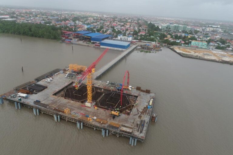 Guyana’s new Demerara bridge nearly halfway complete