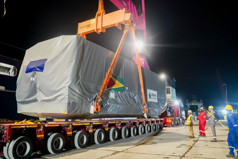 ‘Cutting-edge’ gas turbines arrive in Guyana, pushing Gas-to-Energy project closer to completion 